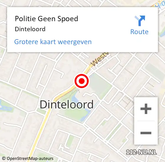 Locatie op kaart van de 112 melding: Politie Geen Spoed Naar Dinteloord op 12 december 2021 03:12