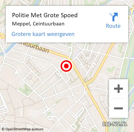 Locatie op kaart van de 112 melding: Politie Met Grote Spoed Naar Meppel, Ceintuurbaan op 12 december 2021 03:49