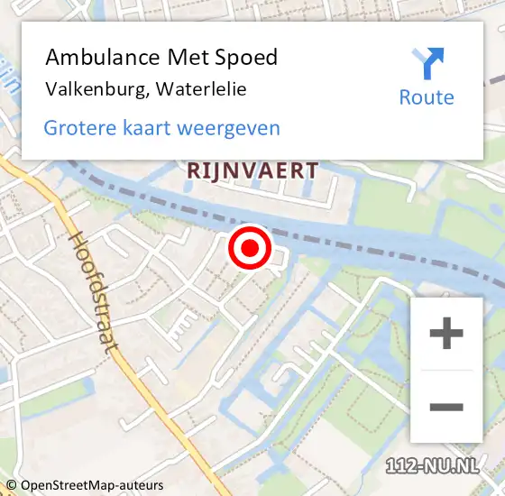 Locatie op kaart van de 112 melding: Ambulance Met Spoed Naar Valkenburg, Waterlelie op 12 december 2021 05:30