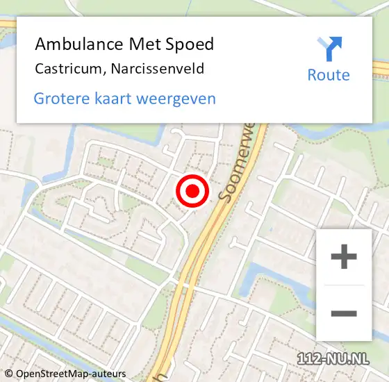Locatie op kaart van de 112 melding: Ambulance Met Spoed Naar Castricum, Narcissenveld op 12 december 2021 08:15