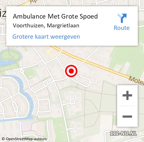 Locatie op kaart van de 112 melding: Ambulance Met Grote Spoed Naar Voorthuizen, Margrietlaan op 12 december 2021 09:41