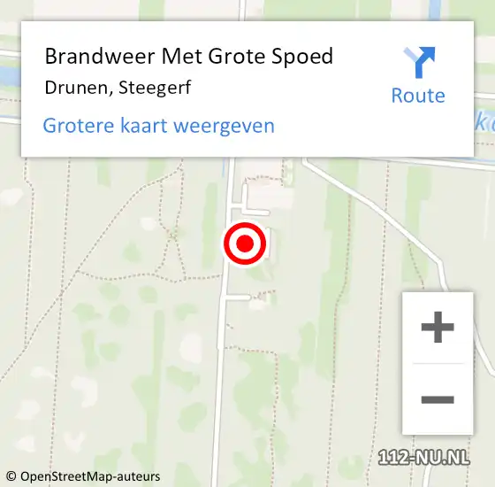 Locatie op kaart van de 112 melding: Brandweer Met Grote Spoed Naar Drunen, Steegerf op 12 december 2021 10:00