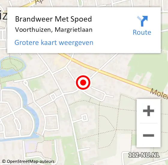 Locatie op kaart van de 112 melding: Brandweer Met Spoed Naar Voorthuizen, Margrietlaan op 12 december 2021 10:00