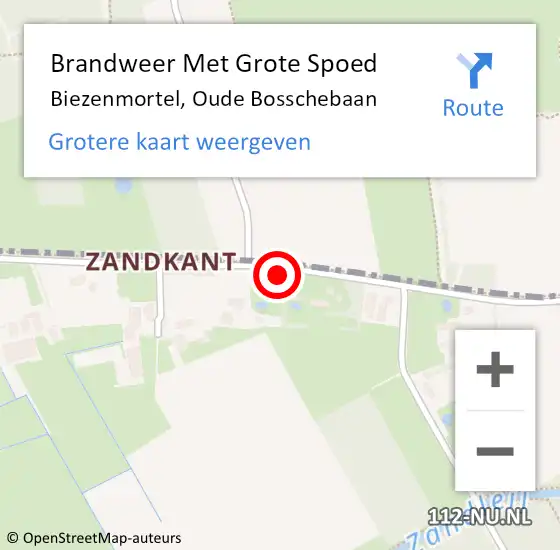 Locatie op kaart van de 112 melding: Brandweer Met Grote Spoed Naar Biezenmortel, Oude Bosschebaan op 12 december 2021 10:14