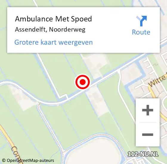 Locatie op kaart van de 112 melding: Ambulance Met Spoed Naar Assendelft, Noorderweg op 12 december 2021 10:19