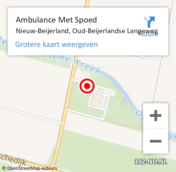 Locatie op kaart van de 112 melding: Ambulance Met Spoed Naar Nieuw-Beijerland, Oud-Beijerlandse Langeweg op 12 december 2021 11:35