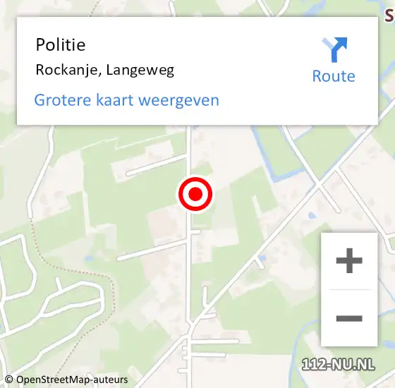 Locatie op kaart van de 112 melding: Politie Rockanje, Langeweg op 12 december 2021 11:56