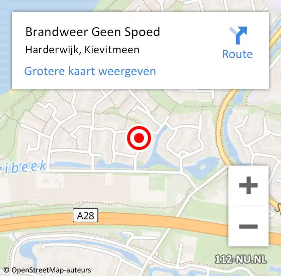 Locatie op kaart van de 112 melding: Brandweer Geen Spoed Naar Harderwijk, Kievitmeen op 12 december 2021 12:05