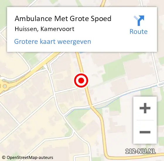 Locatie op kaart van de 112 melding: Ambulance Met Grote Spoed Naar Huissen, Kamervoort op 12 december 2021 12:24