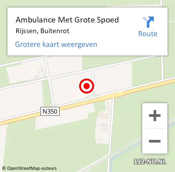 Locatie op kaart van de 112 melding: Ambulance Met Grote Spoed Naar Rijssen, Buitenrot op 12 december 2021 12:26