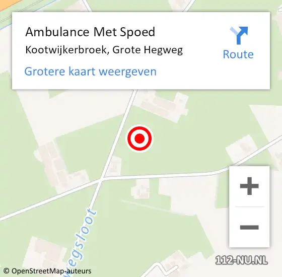 Locatie op kaart van de 112 melding: Ambulance Met Spoed Naar Kootwijkerbroek, Grote Hegweg op 12 december 2021 12:27