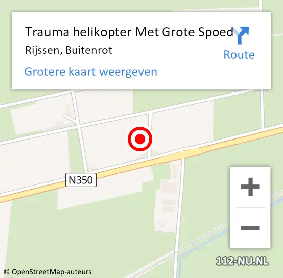 Locatie op kaart van de 112 melding: Trauma helikopter Met Grote Spoed Naar Rijssen, Buitenrot op 12 december 2021 12:28