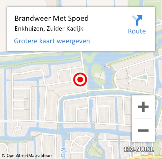 Locatie op kaart van de 112 melding: Brandweer Met Spoed Naar Enkhuizen, Zuider Kadijk op 12 december 2021 13:38