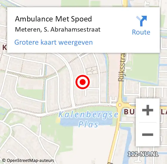 Locatie op kaart van de 112 melding: Ambulance Met Spoed Naar Meteren, S. Abrahamsestraat op 12 december 2021 14:15