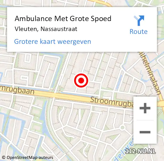 Locatie op kaart van de 112 melding: Ambulance Met Grote Spoed Naar Vleuten, Nassaustraat op 2 juli 2014 06:11