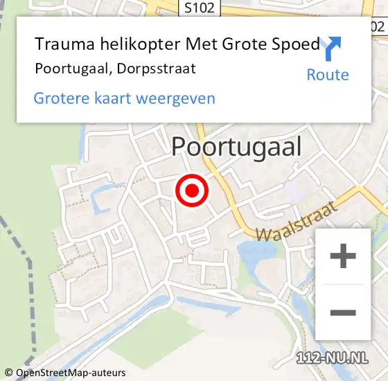 Locatie op kaart van de 112 melding: Trauma helikopter Met Grote Spoed Naar Poortugaal, Dorpsstraat op 12 december 2021 15:28