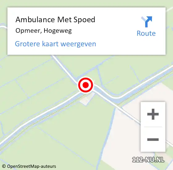 Locatie op kaart van de 112 melding: Ambulance Met Spoed Naar Opmeer, Hogeweg op 12 december 2021 15:33