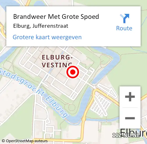 Locatie op kaart van de 112 melding: Brandweer Met Grote Spoed Naar Elburg, Jufferenstraat op 12 december 2021 15:38