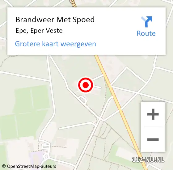 Locatie op kaart van de 112 melding: Brandweer Met Spoed Naar Epe, Eper Veste op 12 december 2021 16:44