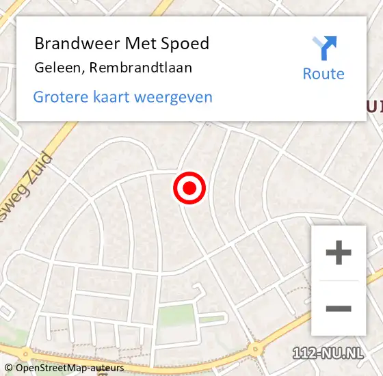 Locatie op kaart van de 112 melding: Brandweer Met Spoed Naar Geleen, Rembrandtlaan op 12 december 2021 17:14