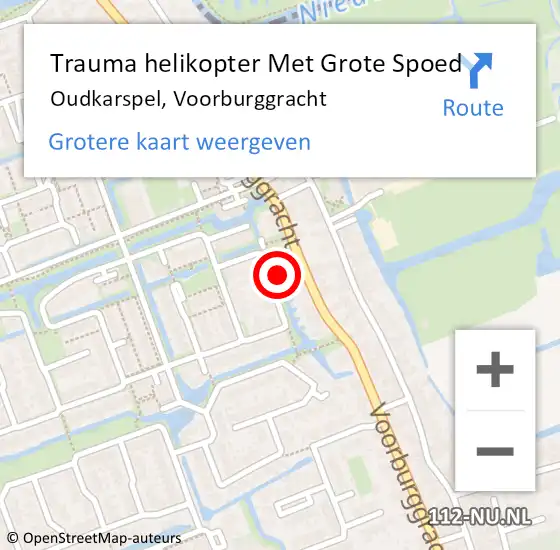 Locatie op kaart van de 112 melding: Trauma helikopter Met Grote Spoed Naar Oudkarspel, Voorburggracht op 12 december 2021 17:44