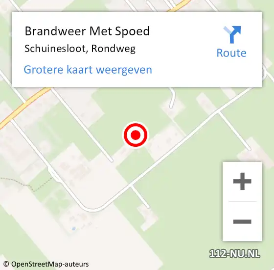 Locatie op kaart van de 112 melding: Brandweer Met Spoed Naar Schuinesloot, Rondweg op 12 december 2021 17:49