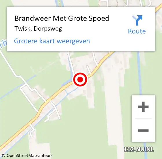 Locatie op kaart van de 112 melding: Brandweer Met Grote Spoed Naar Twisk, Dorpsweg op 12 december 2021 18:11