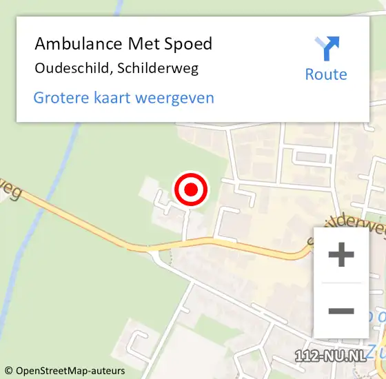 Locatie op kaart van de 112 melding: Ambulance Met Spoed Naar Oudeschild, Schilderweg op 12 december 2021 18:14