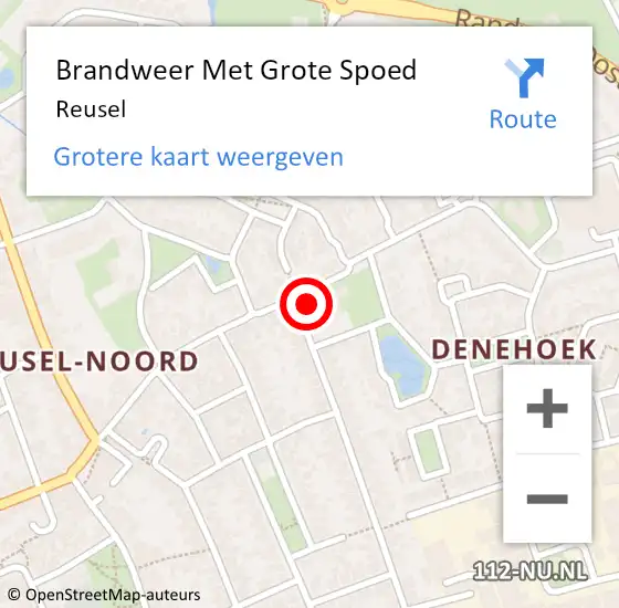 Locatie op kaart van de 112 melding: Brandweer Met Grote Spoed Naar Reusel op 12 december 2021 19:05