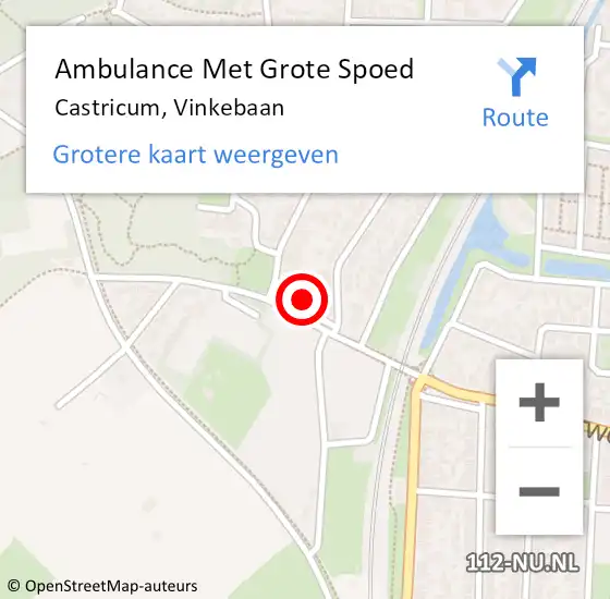 Locatie op kaart van de 112 melding: Ambulance Met Grote Spoed Naar Castricum, Vinkebaan op 12 december 2021 19:42