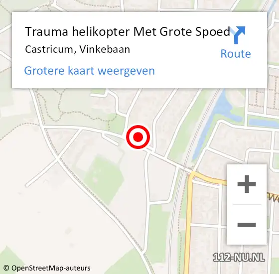Locatie op kaart van de 112 melding: Trauma helikopter Met Grote Spoed Naar Castricum, Vinkebaan op 12 december 2021 19:43