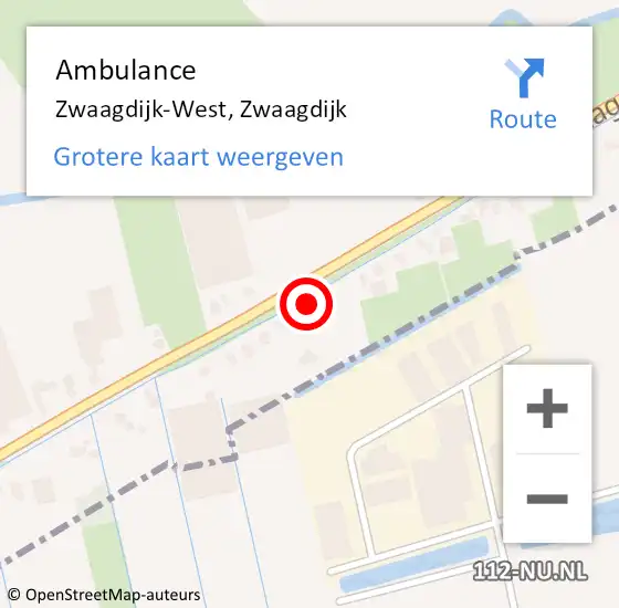 Locatie op kaart van de 112 melding: Ambulance Zwaagdijk-West, Zwaagdijk op 12 december 2021 20:17