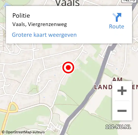 Locatie op kaart van de 112 melding: Politie Vaals, Viergrenzenweg op 12 december 2021 20:18