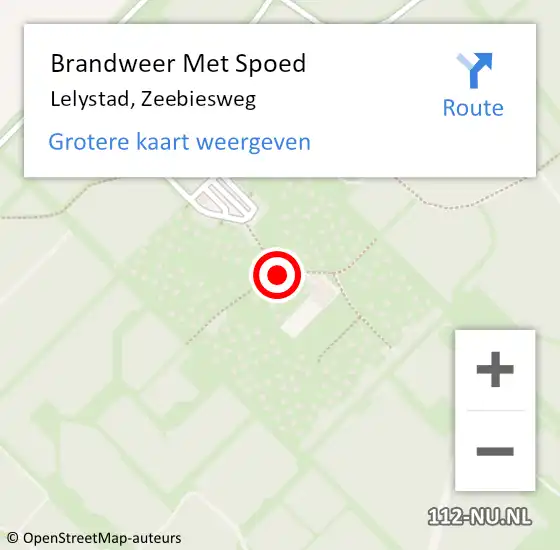 Locatie op kaart van de 112 melding: Brandweer Met Spoed Naar Lelystad, Zeebiesweg op 12 december 2021 20:31