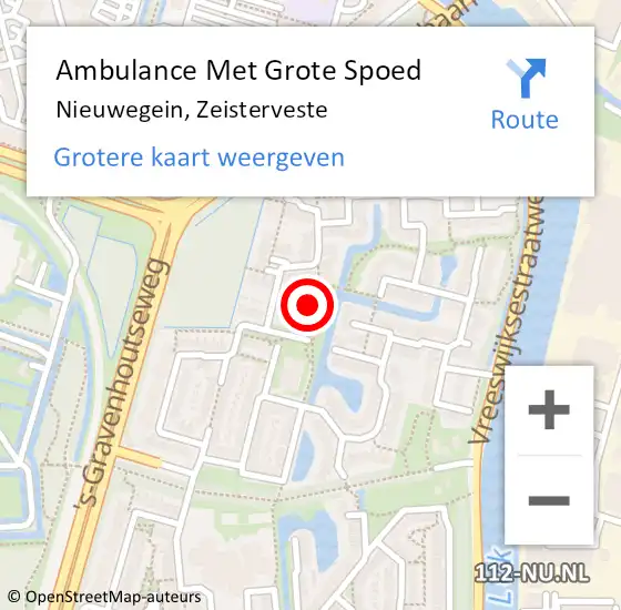 Locatie op kaart van de 112 melding: Ambulance Met Grote Spoed Naar Nieuwegein, Zeisterveste op 2 juli 2014 07:32