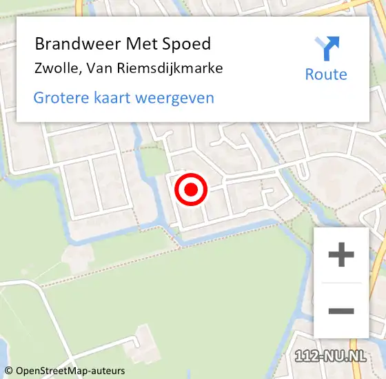 Locatie op kaart van de 112 melding: Brandweer Met Spoed Naar Zwolle, Van Riemsdijkmarke op 12 december 2021 21:14