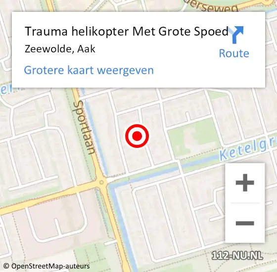 Locatie op kaart van de 112 melding: Trauma helikopter Met Grote Spoed Naar Zeewolde, Aak op 12 december 2021 21:36
