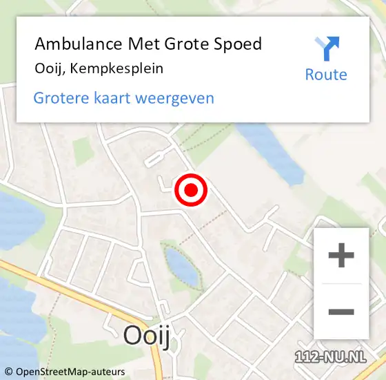 Locatie op kaart van de 112 melding: Ambulance Met Grote Spoed Naar Ooij, Kempkesplein op 12 december 2021 21:39