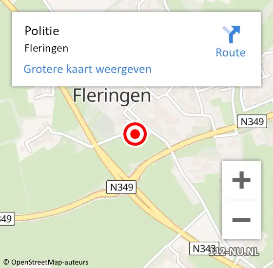 Locatie op kaart van de 112 melding: Politie Fleringen op 12 december 2021 22:13