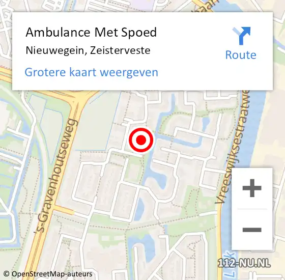 Locatie op kaart van de 112 melding: Ambulance Met Spoed Naar Nieuwegein, Zeisterveste op 2 juli 2014 07:58