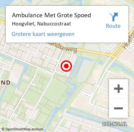 Locatie op kaart van de 112 melding: Ambulance Met Grote Spoed Naar Hoogvliet, Nabuccostraat op 13 december 2021 00:12