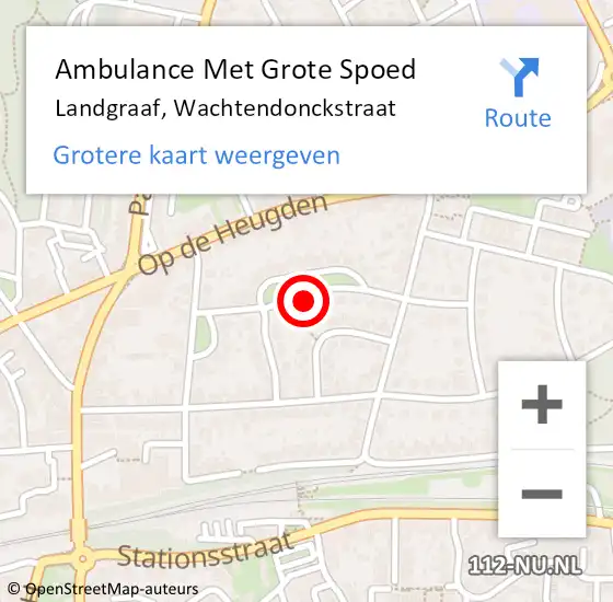 Locatie op kaart van de 112 melding: Ambulance Met Grote Spoed Naar Landgraaf, Wachtendonckstraat op 2 juli 2014 08:02