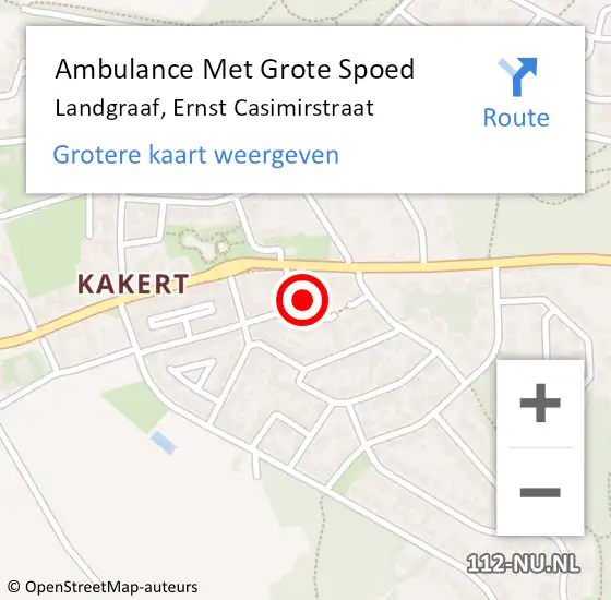 Locatie op kaart van de 112 melding: Ambulance Met Grote Spoed Naar Landgraaf, Ernst Casimirstraat op 2 juli 2014 08:03