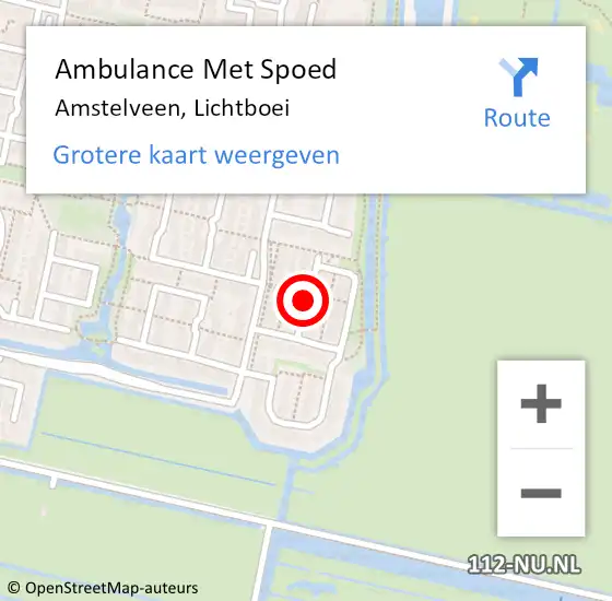 Locatie op kaart van de 112 melding: Ambulance Met Spoed Naar Amstelveen, Lichtboei op 13 december 2021 02:35