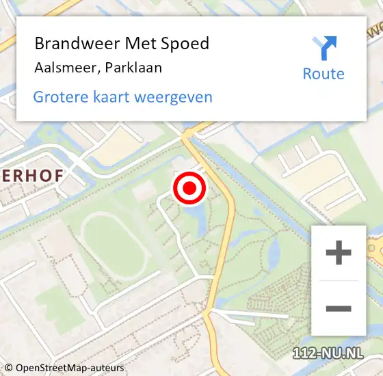 Locatie op kaart van de 112 melding: Brandweer Met Spoed Naar Aalsmeer, Parklaan op 13 december 2021 03:19