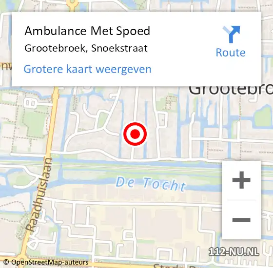 Locatie op kaart van de 112 melding: Ambulance Met Spoed Naar Grootebroek, Snoekstraat op 13 december 2021 03:27