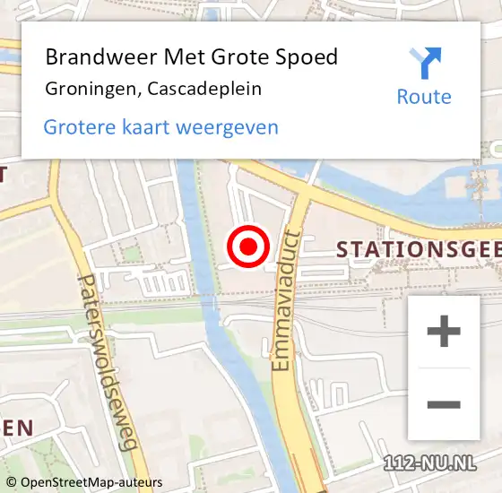 Locatie op kaart van de 112 melding: Brandweer Met Grote Spoed Naar Groningen, Cascadeplein op 13 december 2021 04:22