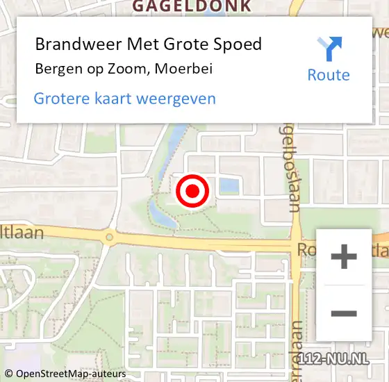 Locatie op kaart van de 112 melding: Brandweer Met Grote Spoed Naar Bergen op Zoom, Moerbei op 13 december 2021 05:34