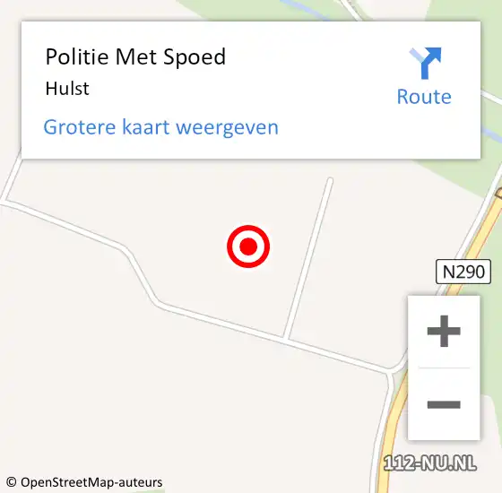 Locatie op kaart van de 112 melding: Politie Met Spoed Naar Hulst op 13 december 2021 07:14