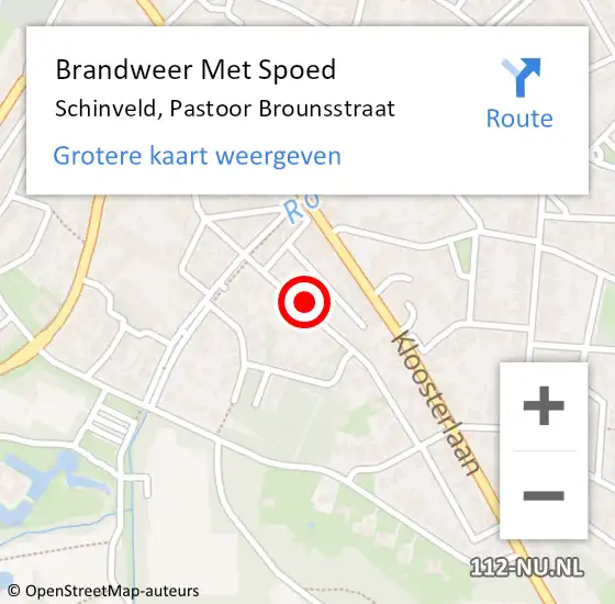 Locatie op kaart van de 112 melding: Brandweer Met Spoed Naar Schinveld, Pastoor Brounsstraat op 13 december 2021 07:51